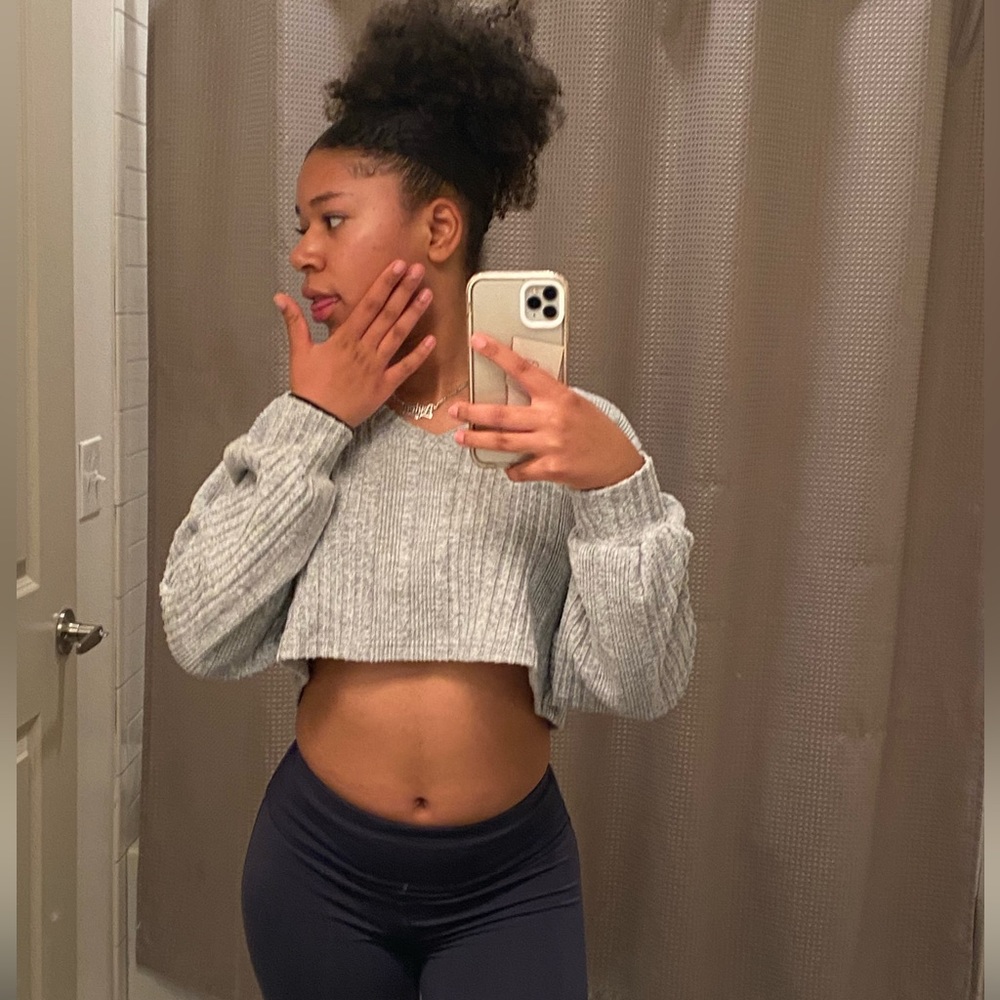 Grey Cropped Sweater